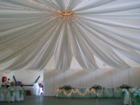 Draped roof with fairy lights